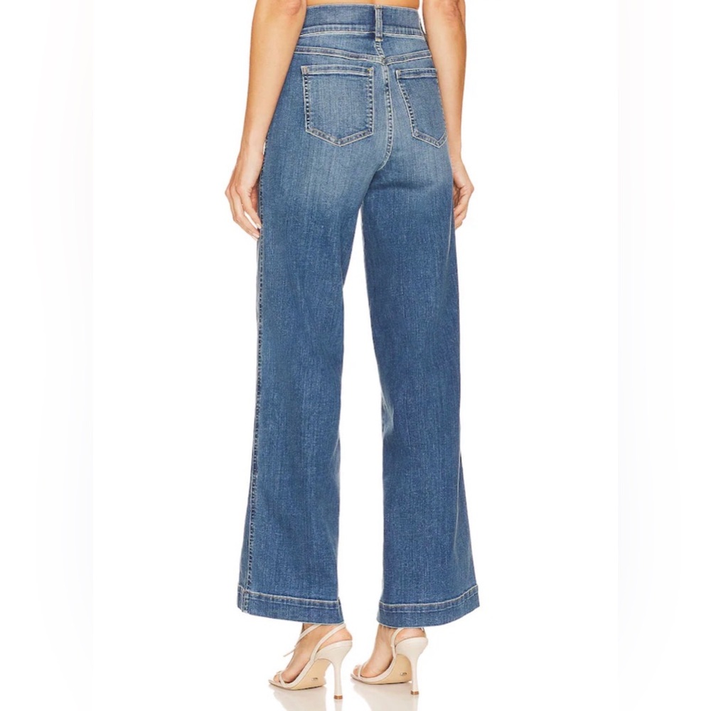 SPANX Seamed Front Wide Leg Pull On Jeans in Vintage Indigo Size M Tall